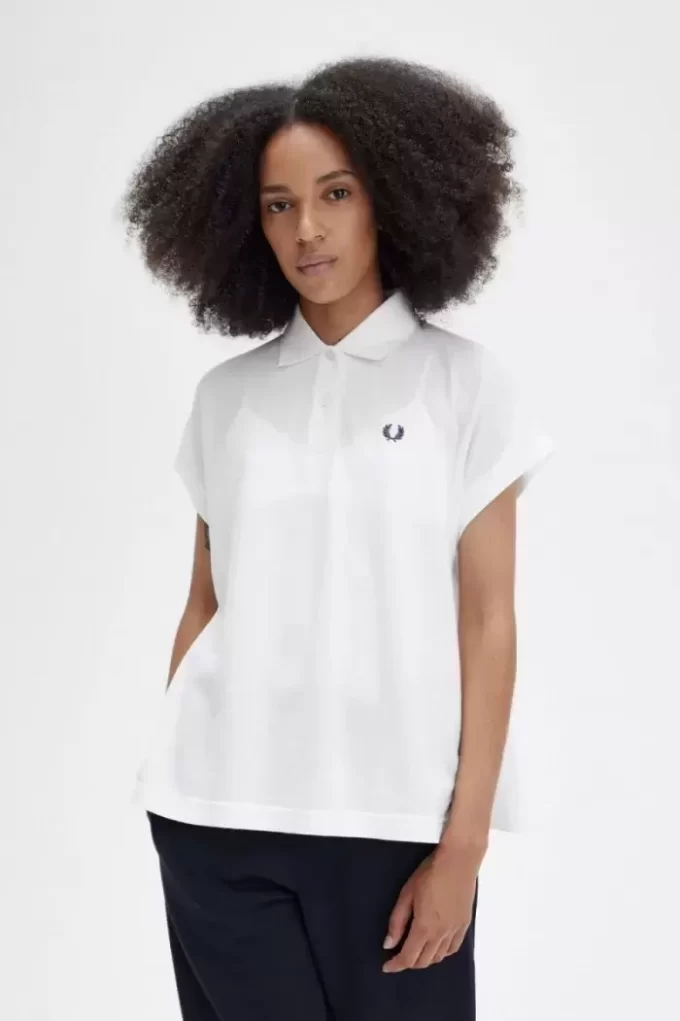 Damen-Poloshirt aus Piqué in A-Linie