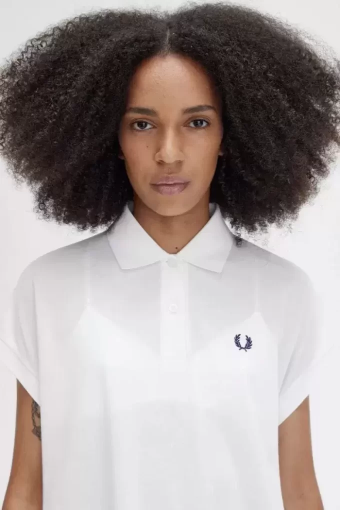 Damen-Poloshirt aus Piqué in A-Linie