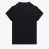 Damen-Poloshirt aus Piqué mit offenem Kragen