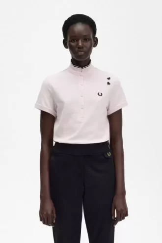 Damen-Poloshirt aus Piqué mit Streifen