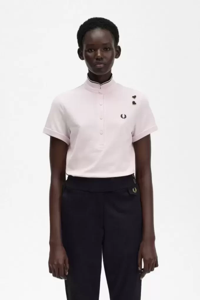 Damen-Poloshirt aus Piqué mit Streifen