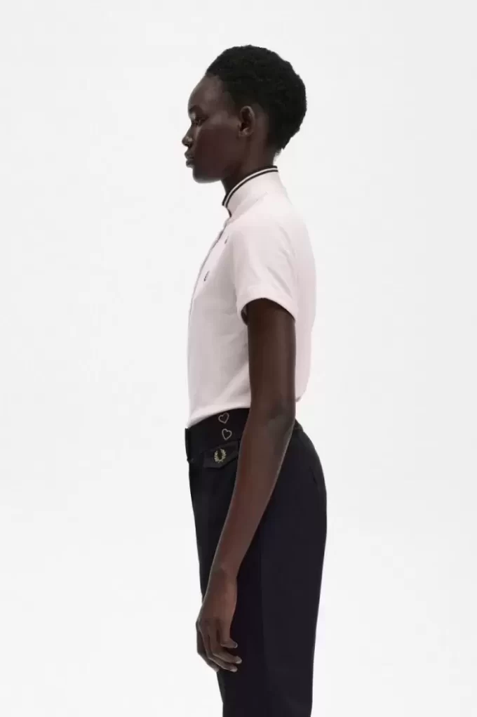 Damen-Poloshirt aus Piqué mit Streifen