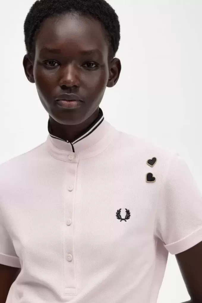 Damen-Poloshirt aus Piqué mit Streifen