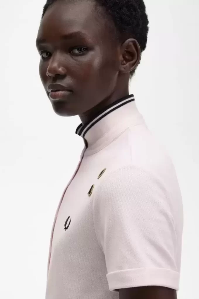 Damen-Poloshirt aus Piqué mit Streifen