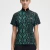 Damen-Poloshirt mit Schlangenmuster