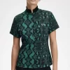 Damen-Poloshirt mit Schlangenmuster
