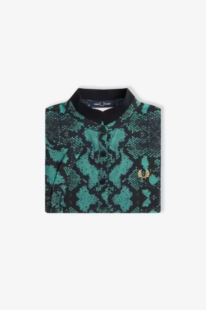 Damen-Poloshirt mit Schlangenmuster
