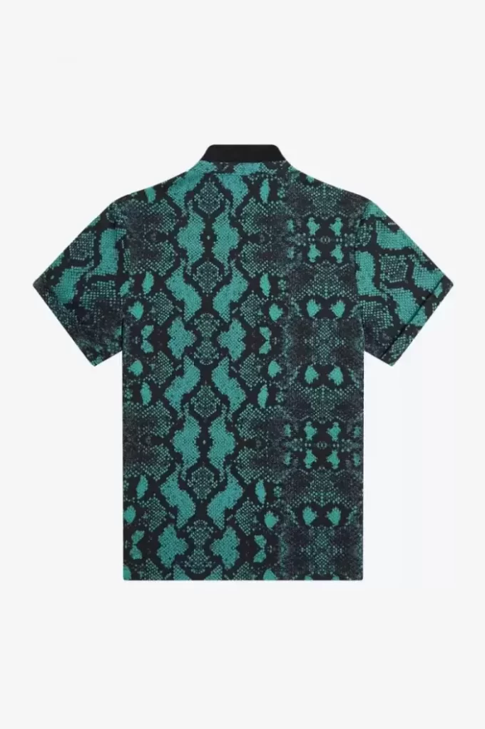 Damen-Poloshirt mit Schlangenmuster