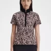 Damen-Poloshirt mit Zebra-Print