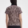 Damen-Poloshirt mit Zebra-Print