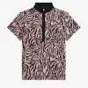 Damen-Poloshirt mit Zebra-Print
