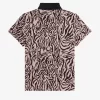 Damen-Poloshirt mit Zebra-Print