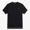 Damen-T-Shirt aus Piqué mit transparentem Besatz