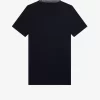 Damen-T-Shirt mit hohem Kragen und Jacquard-Besatz