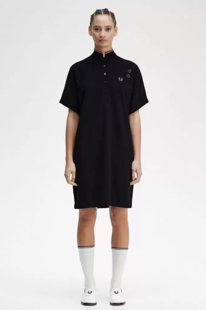 Damenkleid aus Piqué-Shirt mit Streifen