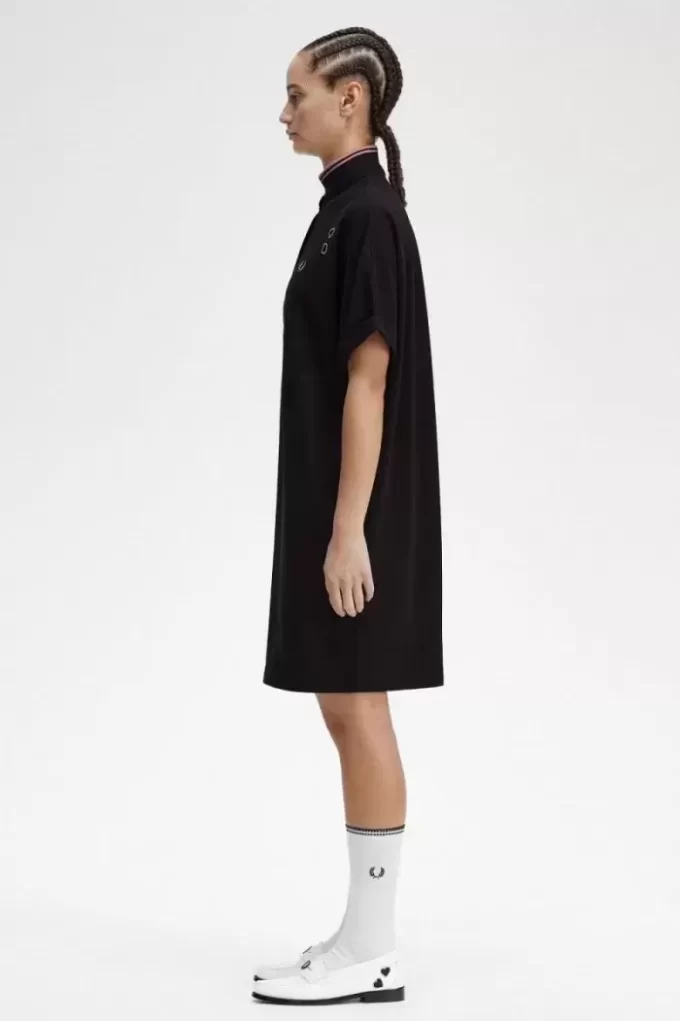 Damenkleid aus Piqué-Shirt mit Streifen