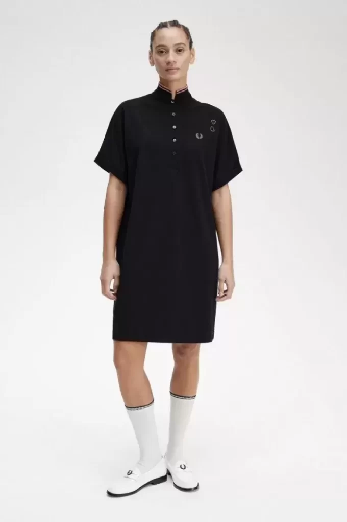 Damenkleid aus Piqué-Shirt mit Streifen