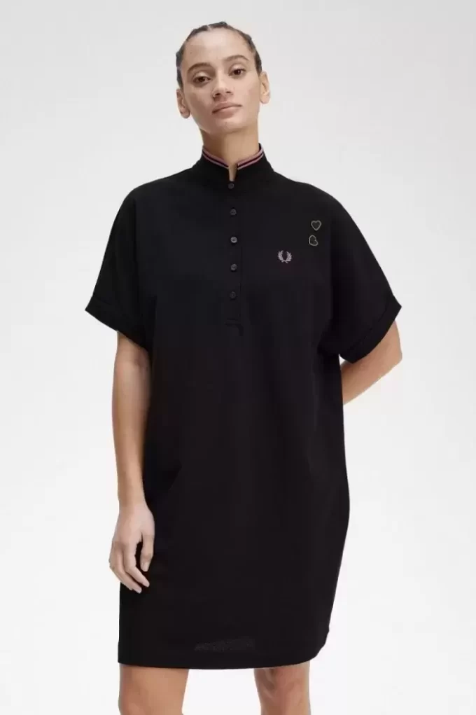 Damenkleid aus Piqué-Shirt mit Streifen