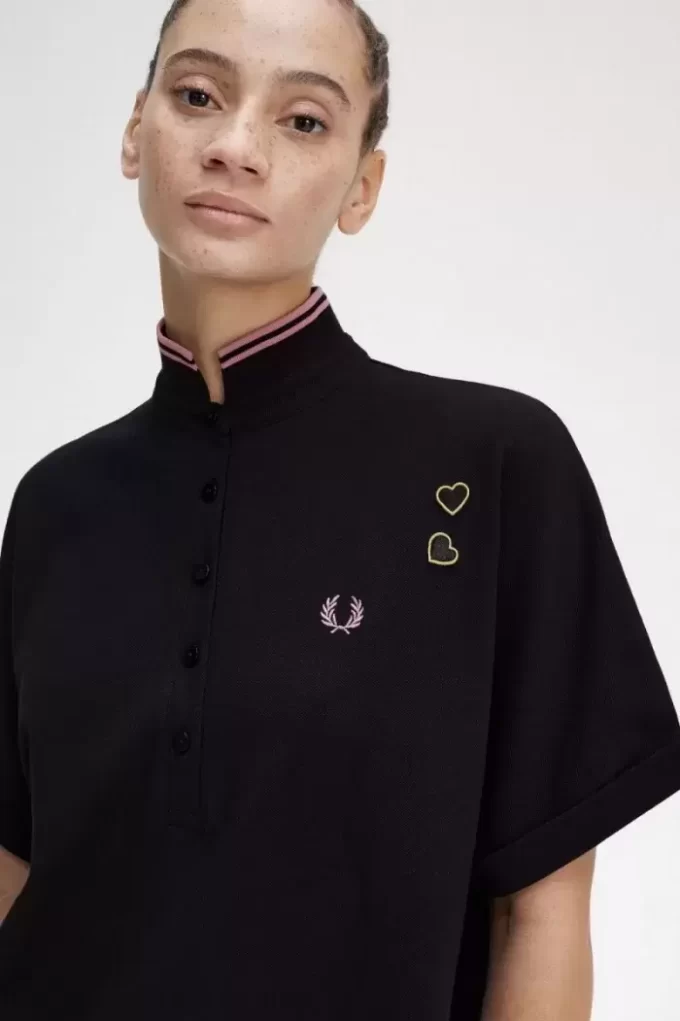 Damenkleid aus Piqué-Shirt mit Streifen