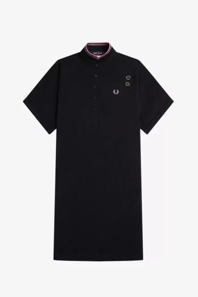 Damenkleid aus Piqué-Shirt mit Streifen