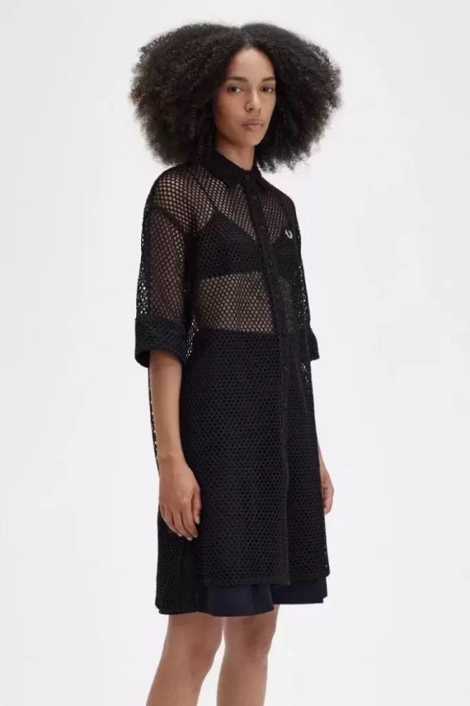 Damenkleid mit offenem Strickhemd