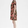 Damenkleid mit Palmendruck-Shirt