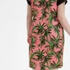 Damenkleid mit Palmendruck-Shirt