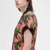 Damenkleid mit Palmendruck-Shirt