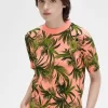 Damenpullover mit Palmenmuster