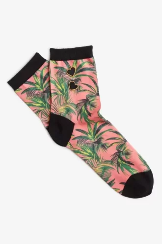 Damensocken mit Palmenmuster
