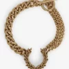 Doppeltes Lorbeerkranz-Armband mit Kette für Damen