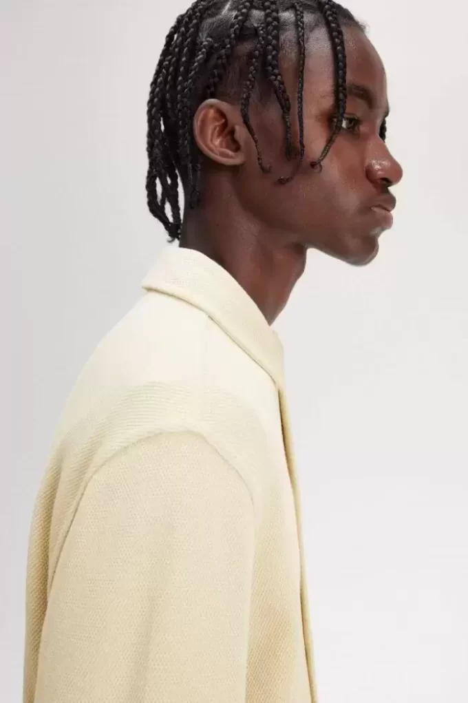 Durchgeknöpftes Langarm-Poloshirt für Herren