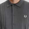 Durchgeknöpftes Strickhemd für Herren