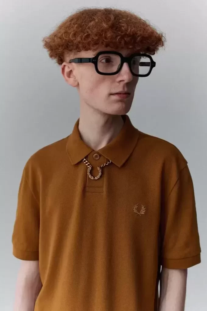 Ein-Knopf-Poloshirt für Herren