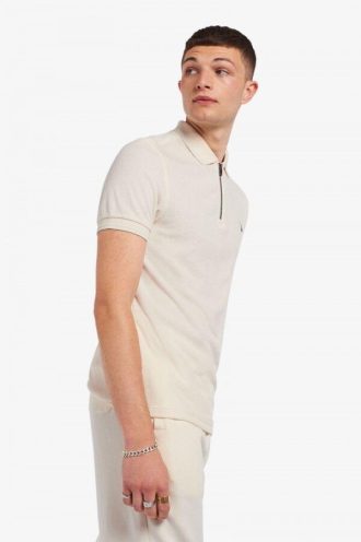 Frottee-Poloshirts mit Reißverschluss am Hals