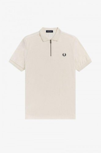 Frottee-Poloshirts mit Reißverschluss am Hals