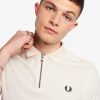 Frottee-Poloshirts mit Reißverschluss am Hals