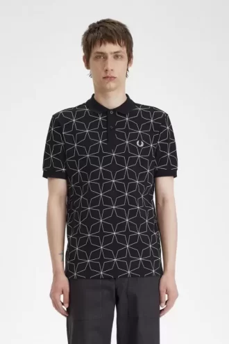 Geometrisches Herren-Poloshirt