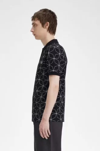 Geometrisches Herren-Poloshirt