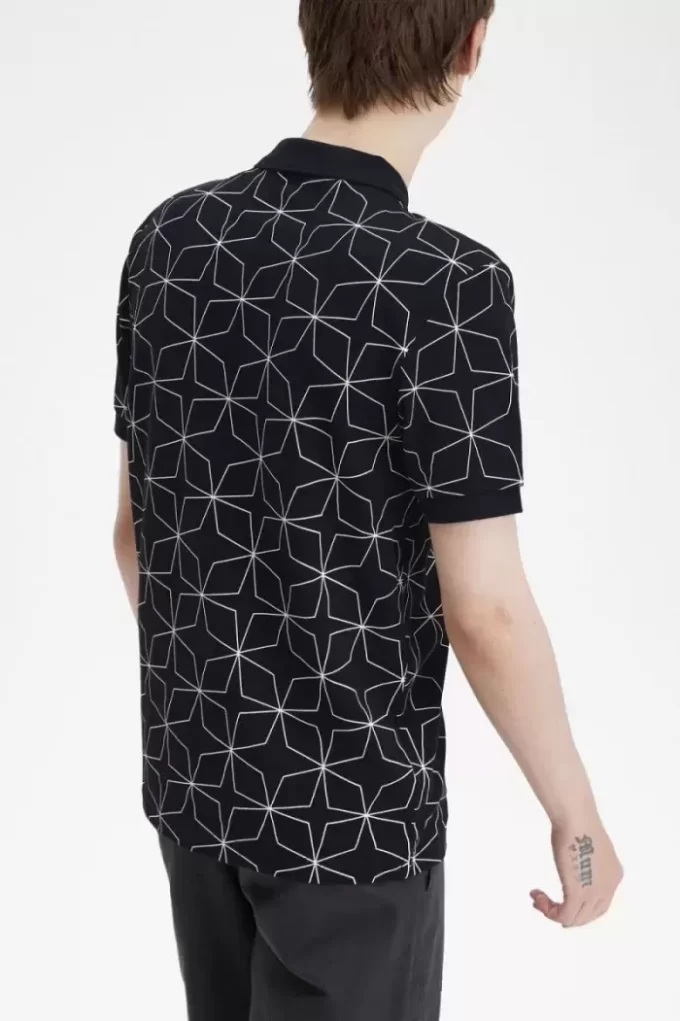 Geometrisches Herren-Poloshirt