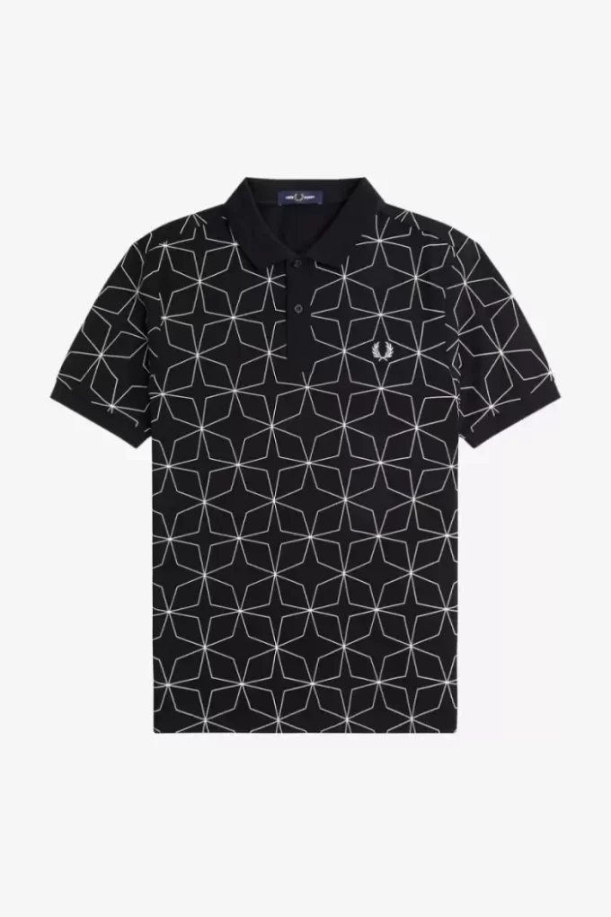 Geometrisches Herren-Poloshirt