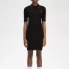 Geripptes Strickhemd Damenkleid