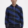 Gestreifte Herren-Sweatshirts mit durchgehendem Reißverschluss und Kapuze