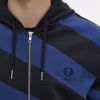 Gestreifte Herren-Sweatshirts mit durchgehendem Reißverschluss und Kapuze