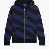 Gestreifte Herren-Sweatshirts mit durchgehendem Reißverschluss und Kapuze