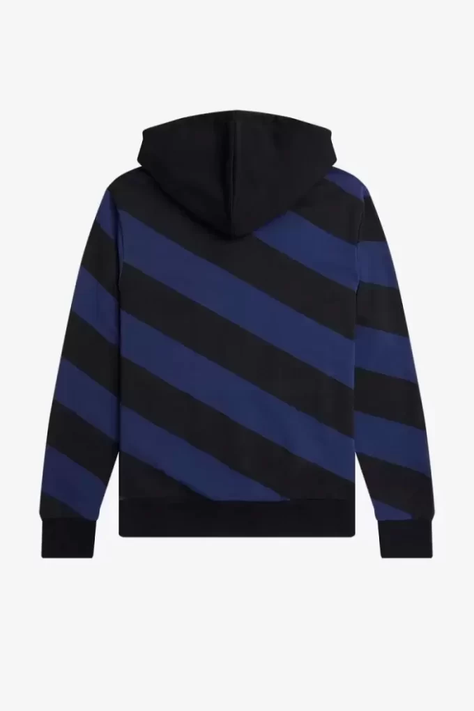 Gestreifte Herren-Sweatshirts mit durchgehendem Reißverschluss und Kapuze