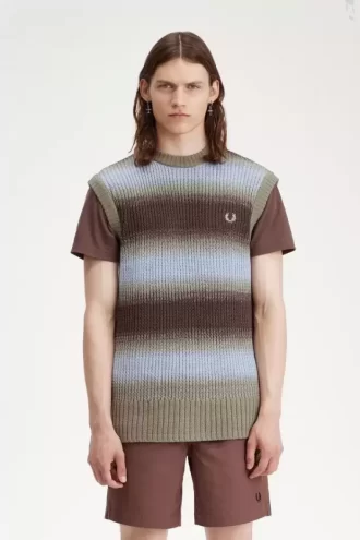 Gestreifte, offen gestrickte Herren-Tanktops