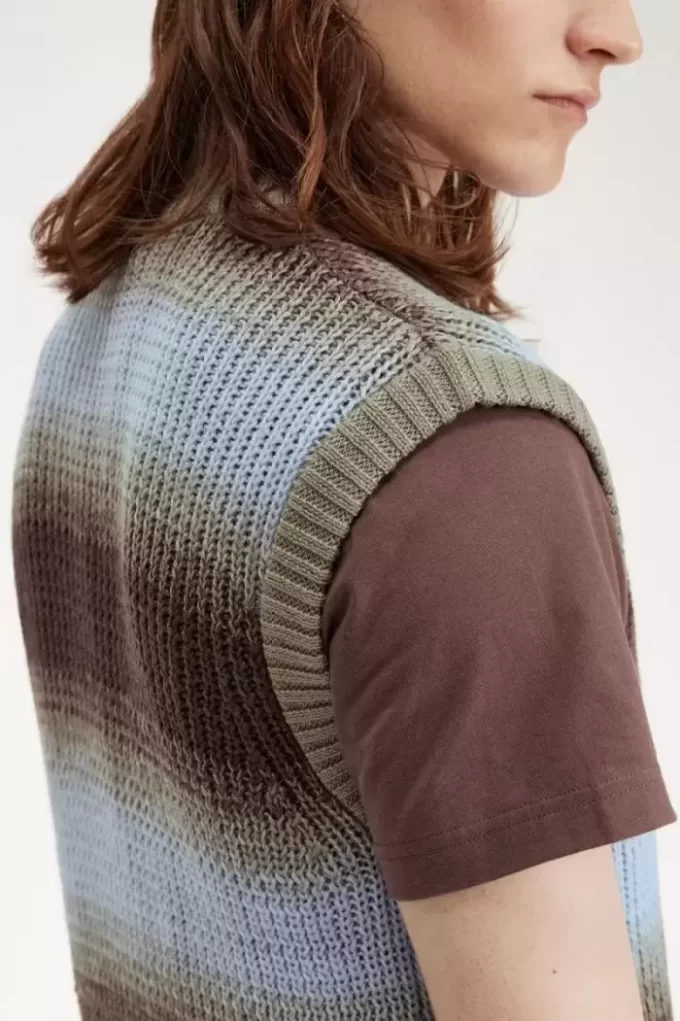 Gestreifte, offen gestrickte Herren-Tanktops