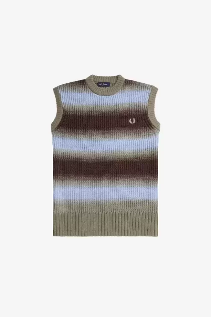 Gestreifte, offen gestrickte Herren-Tanktops