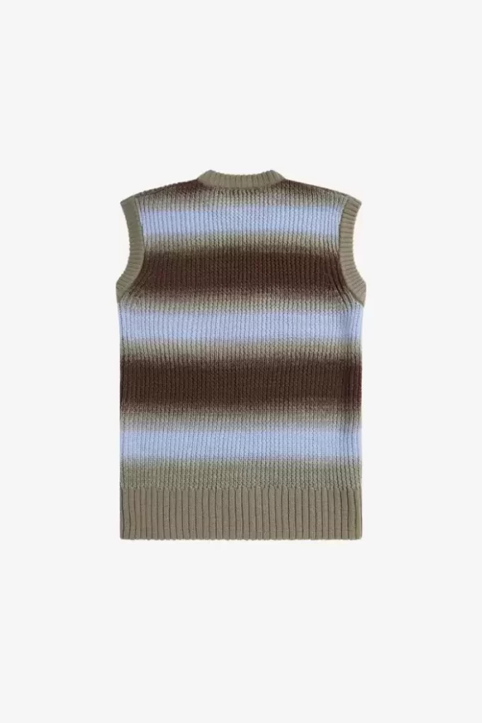Gestreifte, offen gestrickte Herren-Tanktops